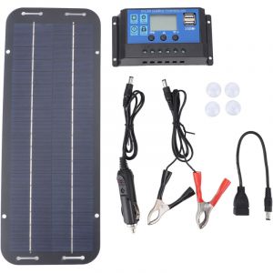 Debuns - Chargeur de panneau solaire flexible 6 w 18 v Chargeur de batterie de voiture &agrave; panneau solaire portable rechargeable avec contr&ocirc;leur,DUBUNS