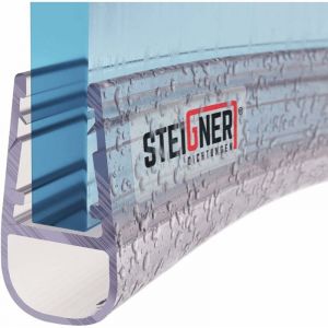 Joint de douche pour paroi en verre, 30cm, vitre 6/7/8mm, joint d'étanchéité pvc courbé pour les cabines de douche arrondies, UK07 - Steigner