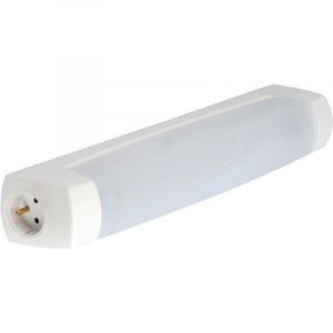 Réglette salle de bain eo S19 sans source lumineuse blanc ssl avec prise pc 2P+T - l'ébénoïd - 055214 - Blanc