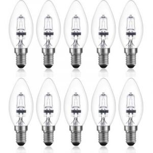 42W E14 C35 Dimmable ampoule halog&egrave;ne AC 220-240V Blanc Chaud 2700K e14 transparante ampoule halogene bougie (10pcs)