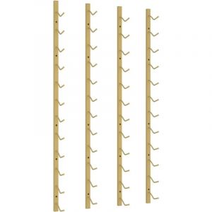 Décoshop26 - Set de 2 casiers range bouteilles étagère de rangement vin mural pour 12 bouteilles en fer doré DEC024373