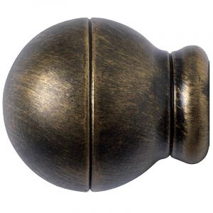 Riel Chyc - Embout pour tringle fer forg&eacute; sph&egrave;re ray&eacute;e &oslash; 20 mm noir/dor&eacute; jeu 2 unit&eacute;s