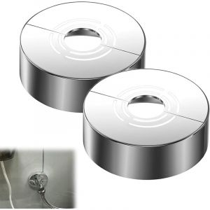 Largeight - Lot de 2 Rosace Mitigeur Douche 3 Tailles en 1, Rosace Robinet Divisée pour ø 21 mm/26 mm/33 mm, Cache Tuyau pour Radiateur, Robinet de