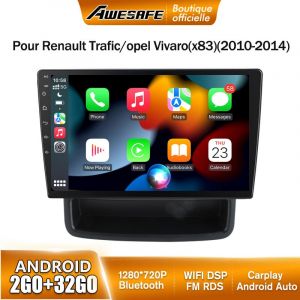 AWESAFE Autoradio Android 13 pour Renault Trafic/opel Vivaro(x83) (2010-2014) 2Go+32Go 10'' &Eacute;cran Carplay GPS Android Auto