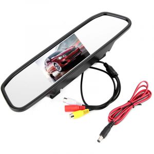 Eosnow - Moniteur de rétroviseur de voiture 4,3 pouces, écran hd tft lcd, entrée vidéo à 2 canaux
