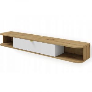Bb-loisir - Meuble tv à suspendre 156x20x29cm ikari chêne artisanal/blanc mat luxueux sideboeard commode