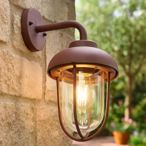 Lampe d'ext&eacute;rieur LED Lampe murale Vintage Lanterne de jardin en couleur rouille, m&eacute;tal, 7W 806 lm blanc chaud, LxH 16x33 cm, terrasse