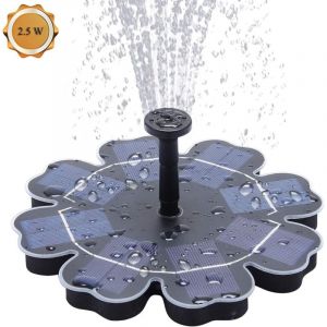Pompe à Eau Solaire, 2.5W Pompe de Bassin Solaire Fontaine à Oiseaux Pompe à Eau Flottante Extérieure Cascade de Circulation Solaire pour Piscine