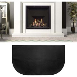 Tapis Chemin&eacute;e Ignifuge Demi-Rond 102x50cm &ndash; Protection Anti-Feu devant Po&ecirc;le, Barbecue, Chauffage