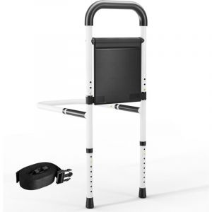 Liferun - Barriere de Lit Adulte R&eacute;glable en Hauteur, Barre de Redressement, Barre de Lit pour Personne &acirc;g&eacute;e avec Sac de Rangement, Barre Poign&eacute;es de
