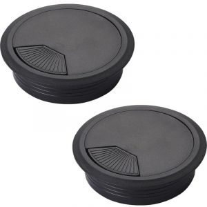 Passe Câble en Plastique, 2 Pièces Couvercle Cache Trou de Filetage de Câble Oeillets de Trou de Câble Passe Cable Bureau Pour les Meubles de Bureau