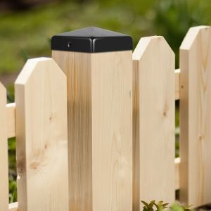 10x capuchons de poteau Chapeaux de clôture Chapeau de couverture pour poteaux Noir 91mm - Tolletour