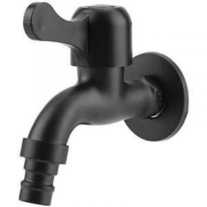 Robinet de salle de bain, robinet mural, robinet extérieur à ouverture rapide en acier inoxydable 304 pour l'eau du jardin (noir)