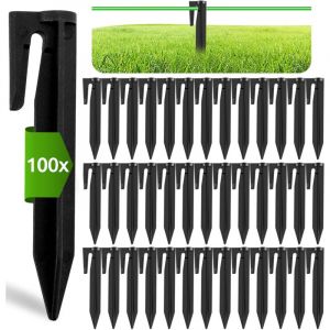 Rnemitery - 100 Pièces Piquet Fil Robot Tondeuse, Piquets de Fixation en Plastique Robuste, Crochet Accessoires pour Câbles Périphériques Tondeuse