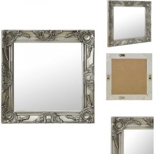 Vidaxl - Miroir mural style baroque 50x50 cm Argent&eacute; - Miroir Mural - Miroir Baroque - Miroir Vintage - D&eacute;coration Murale - Miroir Design