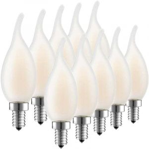 LED E14 &agrave; Filament, Lot de 10 Ampoules Flamme, 4 Watts Consomm&eacute;s Equivalence Incandescence 40W, 2700K Blanc Chaud et 400LM, Angle de Faisceau 360&deg;