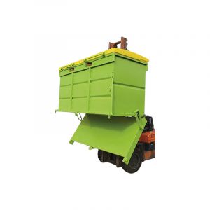 Matis&egrave;re - Benne &agrave; d&eacute;chet &agrave; fond ouvrant couvercle pe 2570 l - Orange - FAP25000-2004