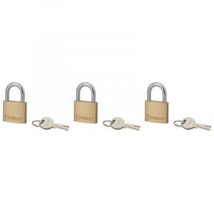 THIRARD - Lot de 3 cadenas Type1+, 40mm, anse acier, 2 cl&eacute;s/cadenas, s'entrouvrant avec la m&ecirc;me cl&eacute; - THIRARD