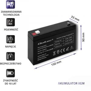 Batterie AGM 6V 7,2Ah max. 64,8A