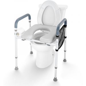 Mophorn - Siège de toilette surélevé Réglage de la hauteur à 7 positions 19,3'-25,2' Capacité de poids de 350 lb Cadre en aluminium Rehausseur