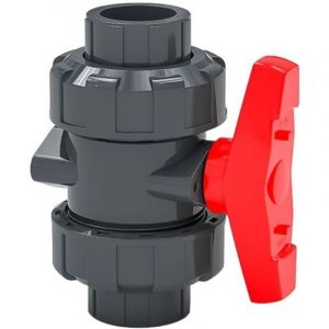 Vanne &agrave; double union, vanne &agrave; boisseau sph&eacute;rique, vanne &agrave; boisseau sph&eacute;rique SPH, vanne &agrave; boisseau sph&eacute;rique en PVC de 32 mm de diam&egrave;tre