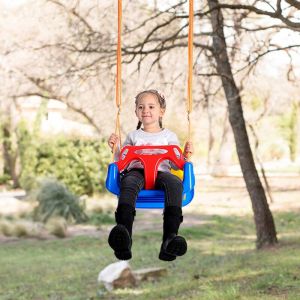 Portique Balancoire Enfants, 3 en 1 balancoire bebe, Siège bébé réglable, Portique balancoire exterieur avec dossier et ceinture - Aqrau