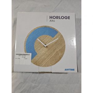 Horloge Murale en Bois Design - Aiguille Bleue