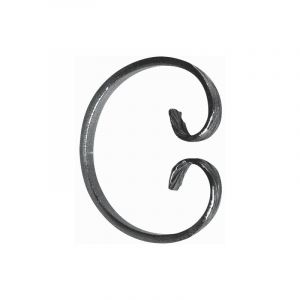 Deco Fer Forge - Volute en c fermé finition queue de carpe - Hauteur 115mm Largeur 95mm plat de 16x6mm - Fer forgé - à souder