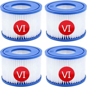 Cartouches Filtrantes pour Piscine Bestway VI, Lot de 4 Filtres pour Lay-Z-Spa Miami