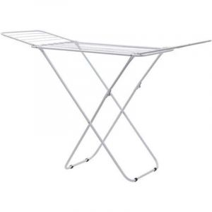&Eacute;tendoir &Agrave; Linge, &Eacute;tendoir &Agrave; Linge Pliable Avec Tiges, S&egrave;che-Linge Sur Pied, Int&eacute;rieur/Ext&eacute;rieur, Literie Et V&ecirc;tements, Blanc