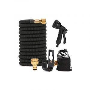 Tuyau d'arrosage extensible, tuyau en latex 3 couches, raccords en laiton massif 3/4' et 1/2', tuyau d'arrosage flexible anti-pliage avec 8 fonctions