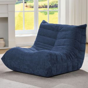 Pouf Adulte Canap&eacute; Sol Mousse M&eacute;moire Ultra Douce - Fauteuil Togo Salon - Chambre Balcon Dortoir - Bleu