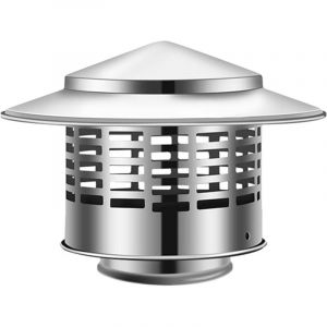 Chapeau de chemin&eacute;e, chapeau de chemin&eacute;e rond en acier inoxydable, chapeau de tuyau de four externe, chapeau de chemin&eacute;e &agrave; t&ecirc;te conique (75 mm)