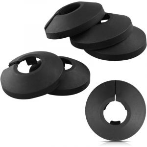 Ahlsen - Lot de 6 de cache-tuyaux en plastique pour radiateur - Noir - Plaque de protection légère en plastique - Pour décoration murale de tuyaux