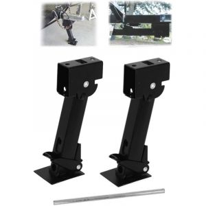 Stabilisateur Bequille Remorque,2 Pi&egrave;ces De Cric Stabilisateur Camping Car En Fer,Support R&eacute;glable De 650 Livres,Capacit&eacute; De Levage De 1 000