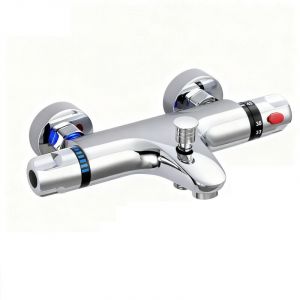 Mitigeur Thermostatique de Douche, Robinet Thermostatique Baignoire en tout le cuivre,Mitigeur Baignoire R&eacute;glage Pr&eacute;cis de Temp&eacute;tature et Volume d