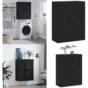 Vidaxl - Armoire murale noir 69,5x34x90 cm bois d'ingénierie - Armoire Murale - Meuble De Rangement - Armoire Suspendu - Buffet - Commode - Home &