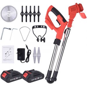 TONYSA Tondeuse &agrave; gazon &eacute;lectrique sans fil, tondeuse &agrave; gazon pliable avec 2 batteries et 3 lames, poign&eacute;e r&eacute;glable, adapt&eacute;e &agrave; la tonte du jardin, de