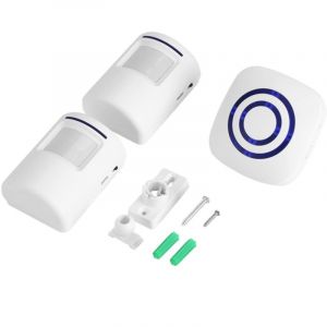 Sonnette Sans Fil Detecteur de Mouvement Carillon De Porte El&eacute;ctrique 36 M&eacute;lodies Alarme De S&eacute;curit&eacute; avec Emetteur et R&eacute;cepteur pour Maison Bureau