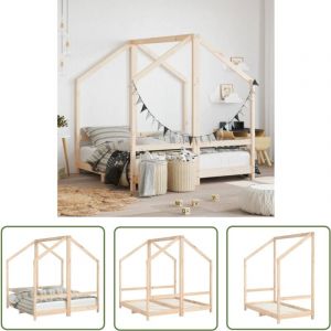 Cadre de lit pour enfant 2x(70x140) cm bois de pin massif - Lit Bébé - Lit Enfant - Lit Bois - Cadre Lit Enfant - Mobilier Enfant - The Living Store
