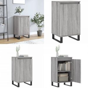 Buffet sonoma gris 40x35x70 cm bois d'ing&eacute;nierie - Buffet Design - Meuble Rangement - Armoire Salon - Commode Entr&eacute;e - Mobilier Contemporain - Home &