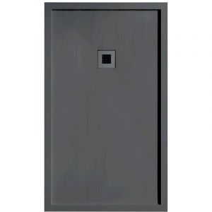 Receveur de douche 100 x 120 cm extra plat anthracite en r&eacute;sine min&eacute;rale SARIN Couleur du receveur