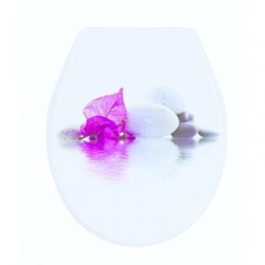 MSV - Abattant wc borneo Blanc & Rose - Charni&egrave;res ps