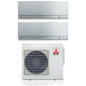Mitsubishi Electric Dual Split rèversible Climatiseur série KIRIGAMINE ZEN SILVER MSZ-EF 12+18 avec MXZ-3F54VF R-32 Wi-Fi intégré Couleur Argent