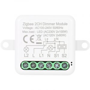 Interrupteur variateur Zigbee, commande &agrave; distance par application, interrupteur de rideau, interrupteur double compatible Google Home