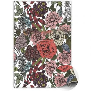 Tapis Vinyl pvc Antidérapant pour Chambre et Cuisine - Fleurs diverses - 80x120 cm