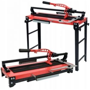 Coupe-carreaux YATO sur une table &agrave; pieds pliants - 60 cm - &eacute;paisseur max. des carreaux 14 mm