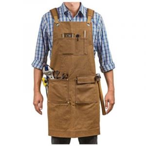 Tablier de travail pour hommes,tablier &agrave; outils en toile cir&eacute;e robuste pour charpentier,menuisier avec sangles crois&eacute;es dans le dos