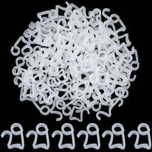 Swyeoot - 100 Morceaux de Crochet de Lumi&egrave;re de No&euml;l Crochets Ext&eacute;rieurs pour Les Guirlandes de Bardeau de Goutti&egrave;re, Blanc