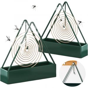 2 Pièces Support Spirale Anti Moustique,Portable Support de Bobine de Moustique,Triangulaire Support Spirale Anti Moustique Exterieur,Adapté à Une